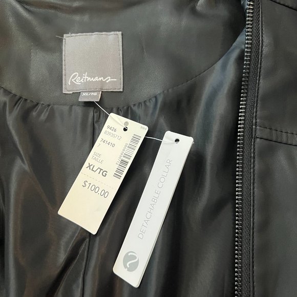 Reitmans black Faux leather blazer in XL - new with tags! - Picture 3 of 4